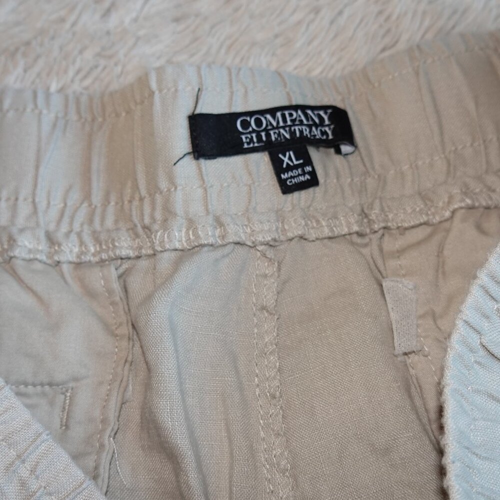 Women's Size XL Ellen Tracy Drawstring Waist Linen Shorts Sandstone NWOT - Picture 5 of 5